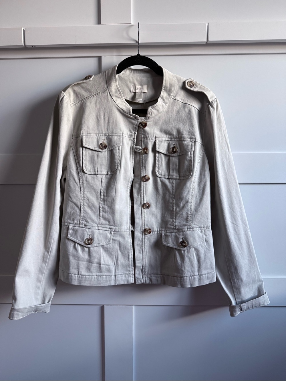 LOFT Light Cream Utility Style Jacket